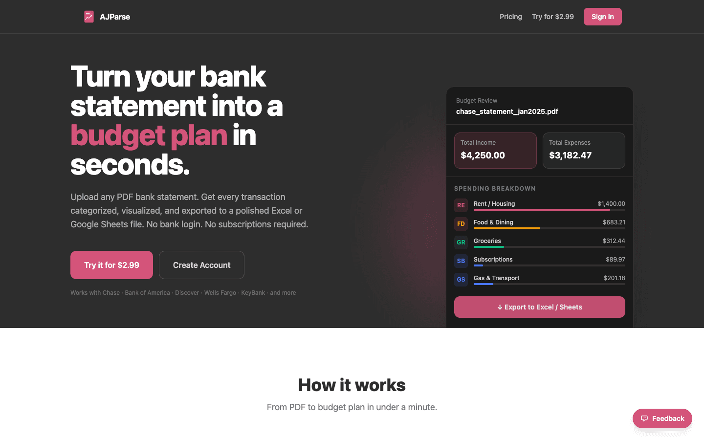 AJParse screenshot